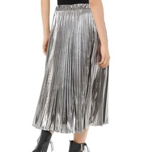 Michael kors silver pleated skirt
